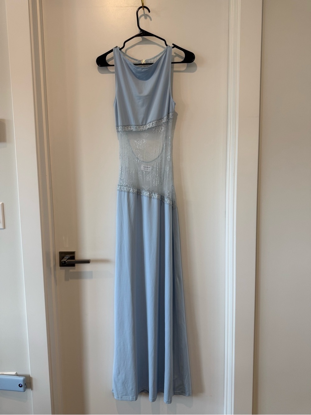 NWT Peppermayo Baby Blue Lace Panel Maxi Dress
